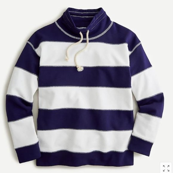 J Crew Funnelneck Striped Sweatshirt - BRAND NEW! - Picture 1 of 1